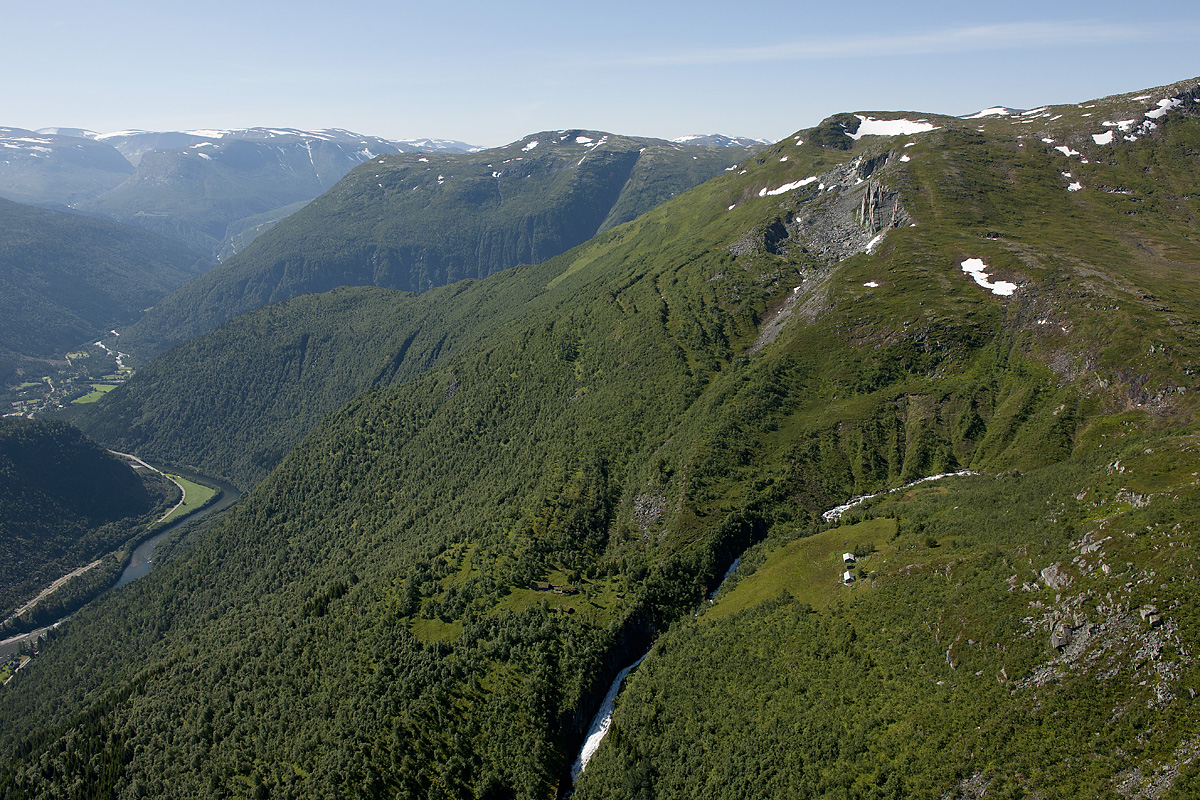 Gjevilvassdalen, flyfoto.